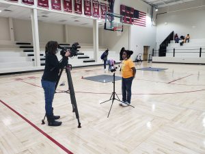 Joy from GOCS on TV at Competition